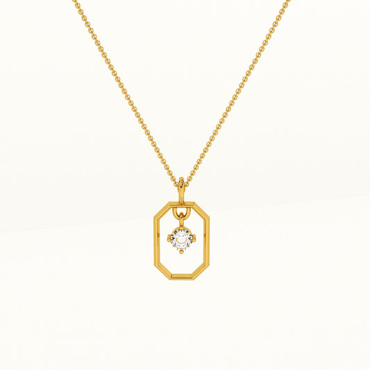 Vera Glow Lab Grown Diamond ~ 14k Gold Pendant without Chain