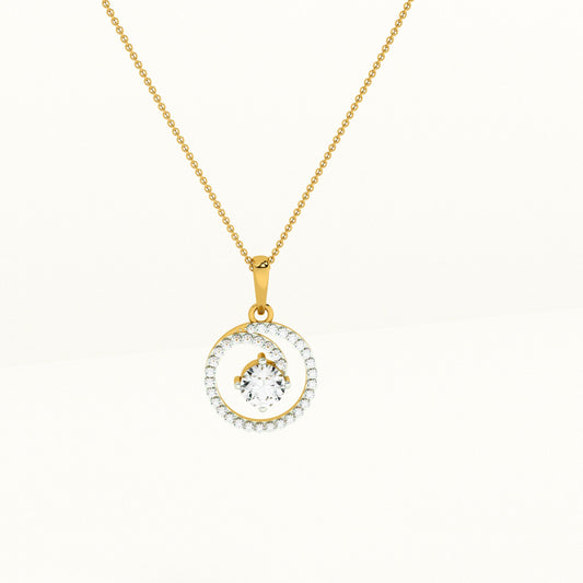Eternal Circle Lab Grown Diamond ~ 14k Gold Pendant without Chain