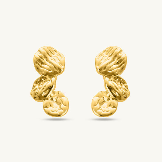Vintage Hammer Petal Drop Earrings