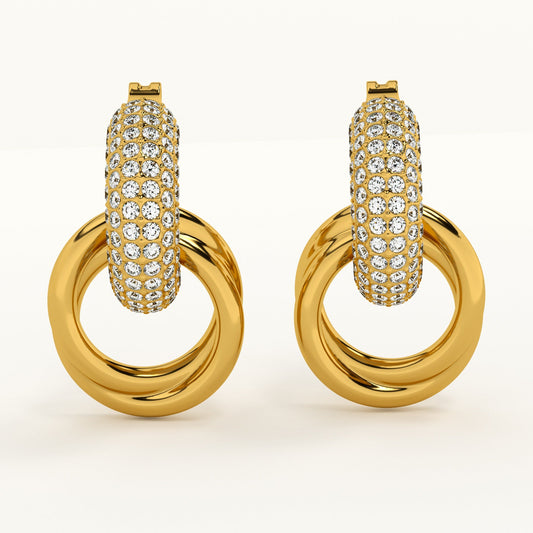 Urban Edge Gold Stud Earrings