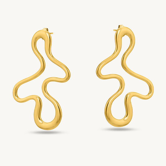 Minimalist Irregular Hollow Drop Earrings
