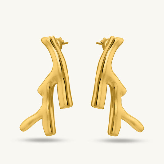 Coral Branch Stud Earrings