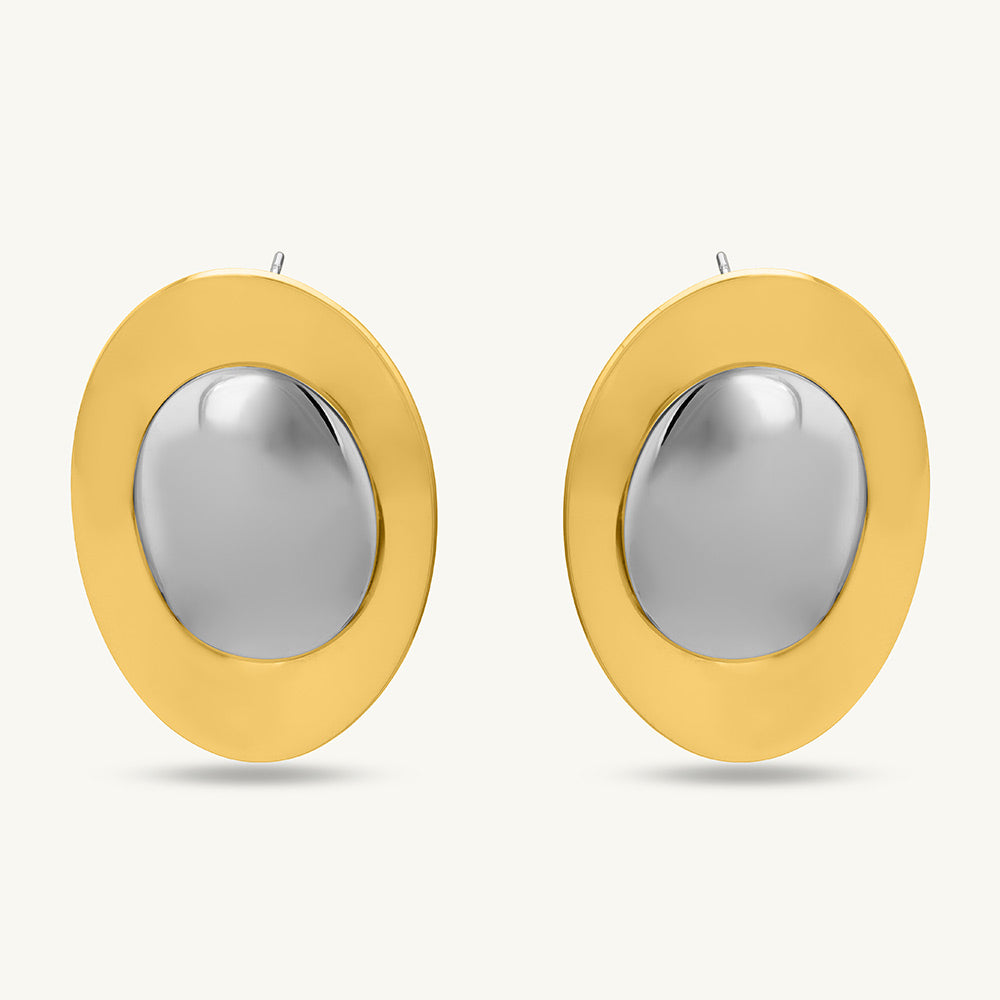 Round Duo Stud Earring