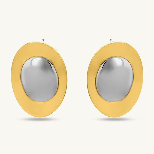 Round Duo Stud Earring