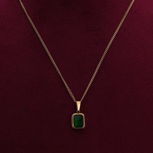 Everyday Exquisite Green Stone Gold Necklace