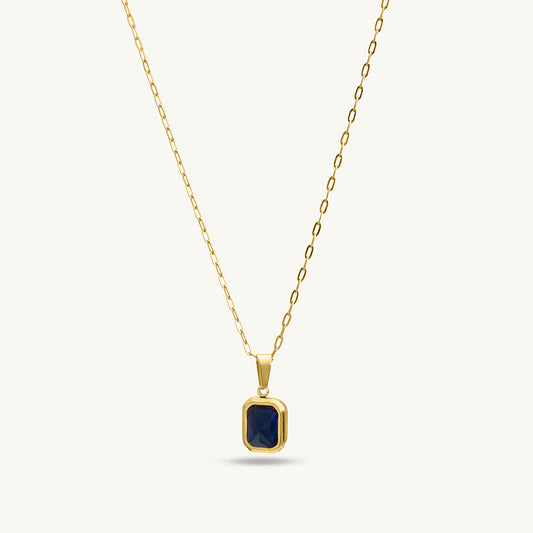 Everyday Exquisite Blue Stone Gold Necklace