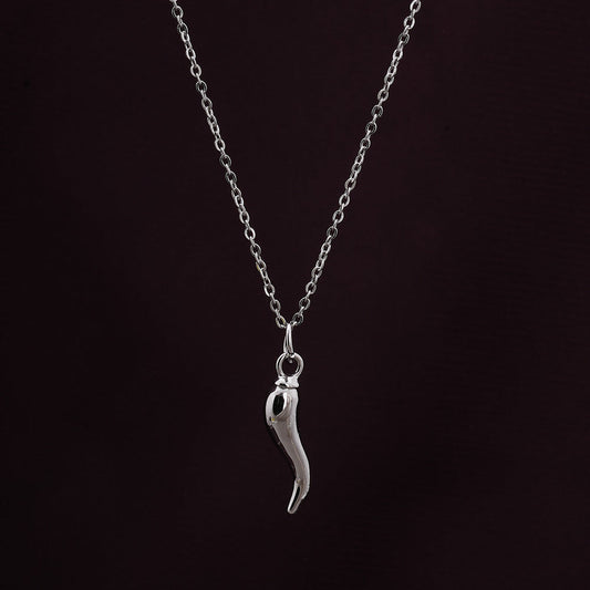 Stylish Silver Chili Pendant Necklace