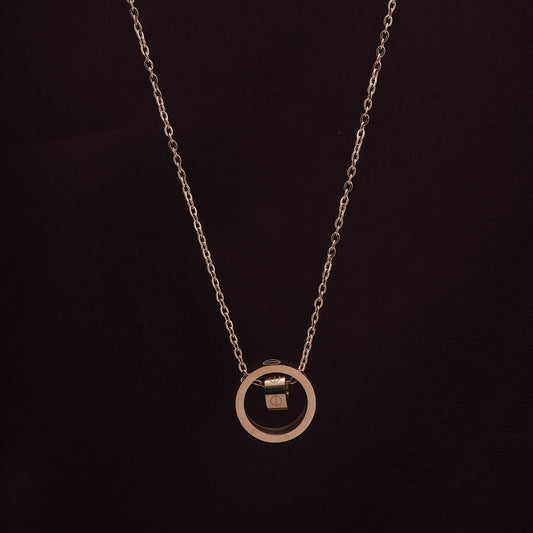 Dual Ring Rose Gold Necklace