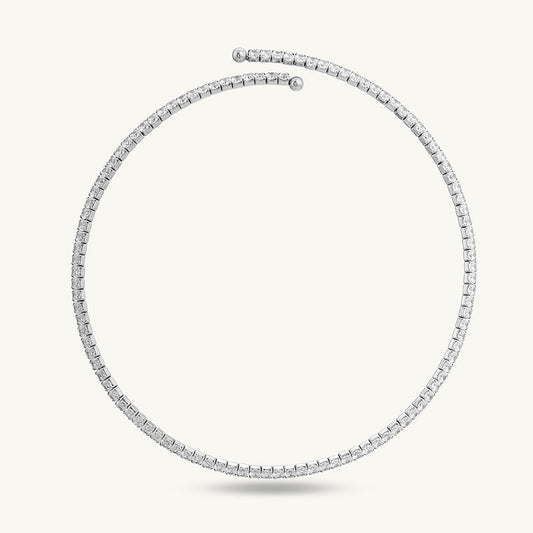 Sparkling Circle Silver Minimal Necklace