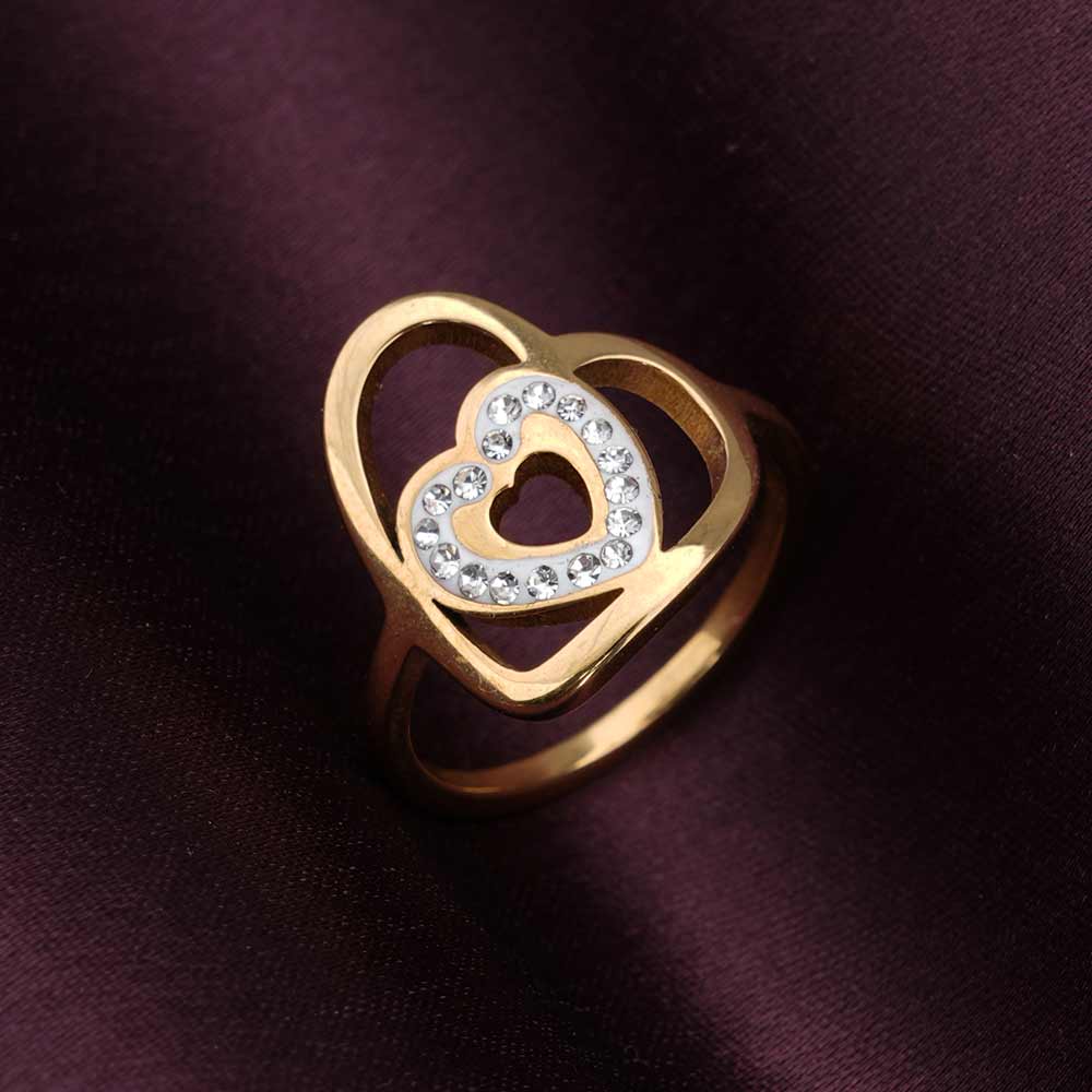 Gold Double Heart Ring