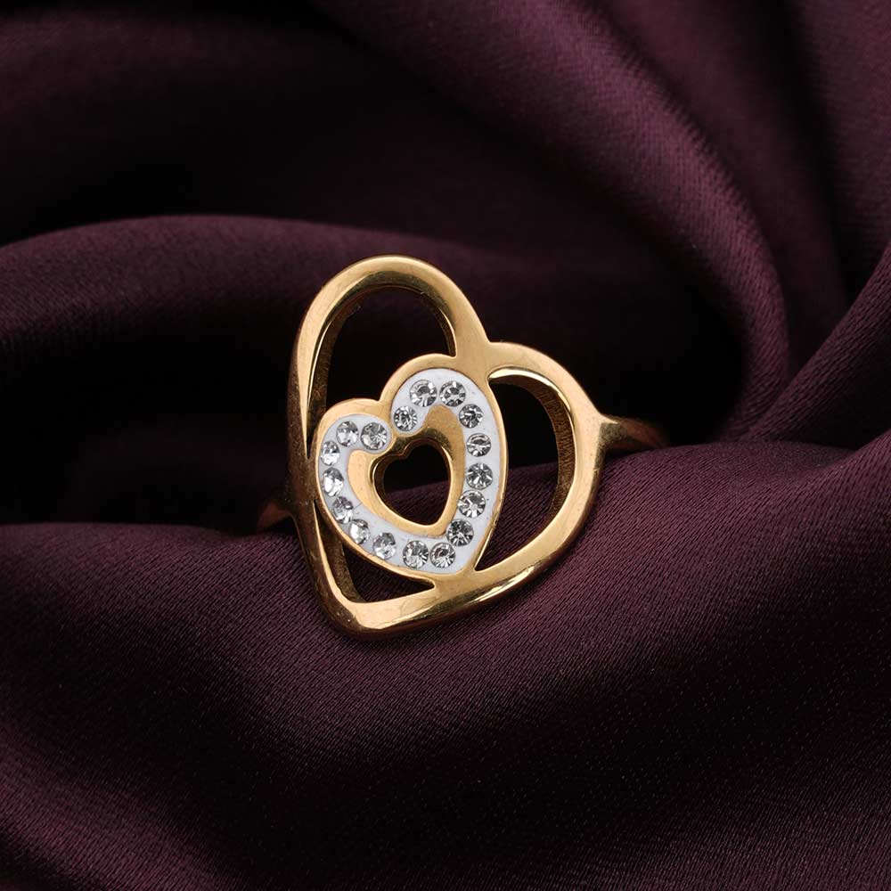 Gold Double Heart Ring