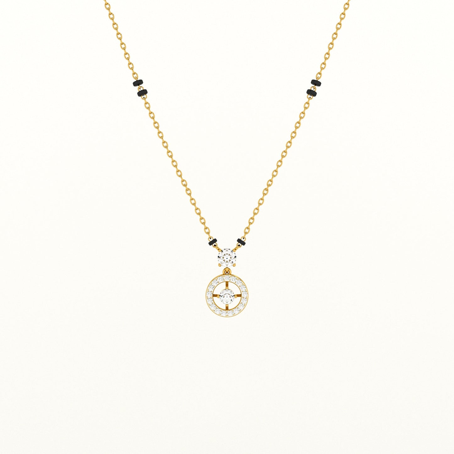 Shimmering Solitaire Bond 925 Silver Mangalsutra