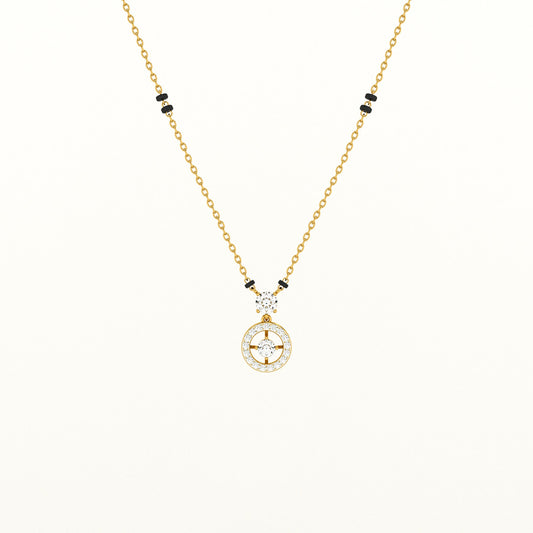 Shimmering Solitaire Bond 925 Silver Mangalsutra