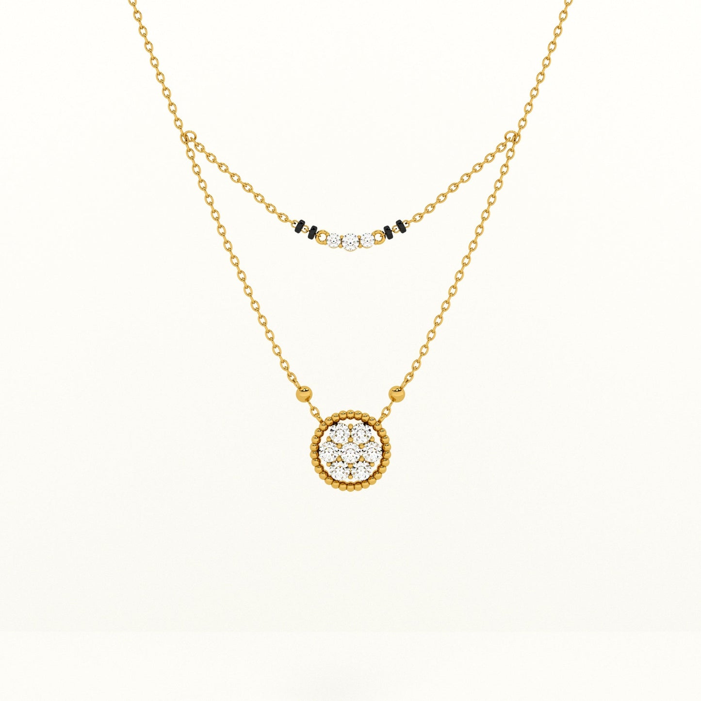 Double Layred Pendant 925 Silver Mangalsutra