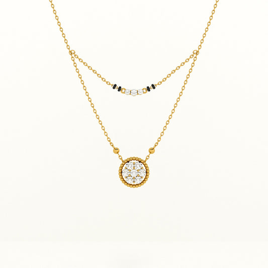 Double Layred Pendant 925 Silver Mangalsutra