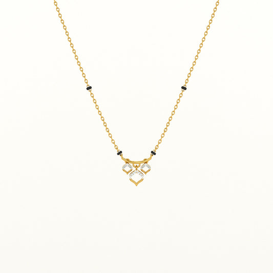 Three Petals Of Love 925 Silver Mangalsutra