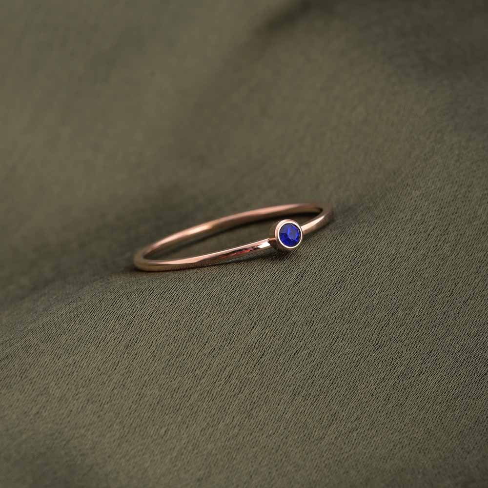 Cute Birthstone Ring | 18k Rose Gold Plated