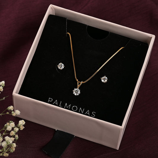 Sparkling Solitaire Diamond Set | 18k Gold Vermeil